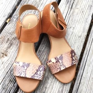 Franco Sarto Snakeskin Leather Sandals Size 7